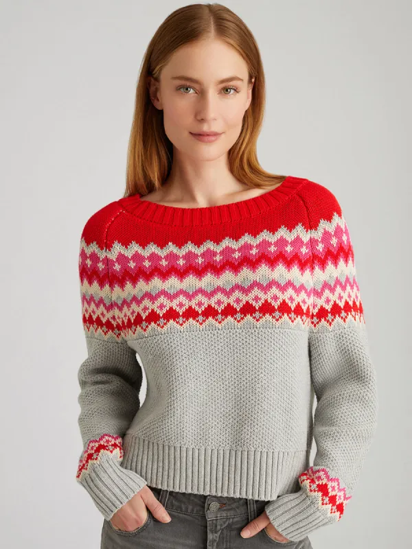 Jen: 100% Cotton Fair Isle Sweater sold by 525 America