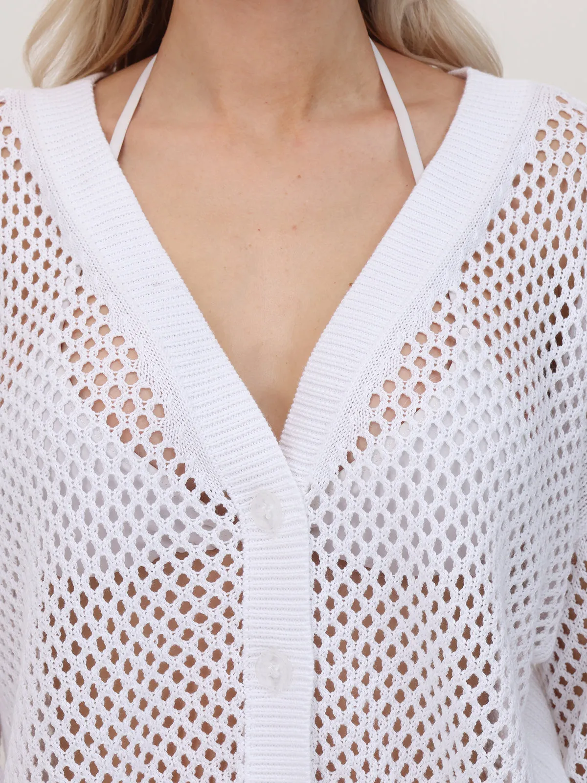 Lisette: Pointelle Button Front Cardigan sold by 525 America product image thumbnail 4