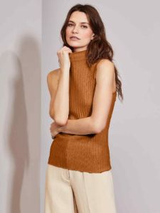 The Zoe: Ribbed Knit Mock Neck Sleeveless Top sold by 525 America