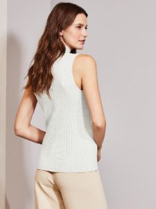 The Zoe: Ribbed Knit Mock Neck Sleeveless Top sold by 525 America