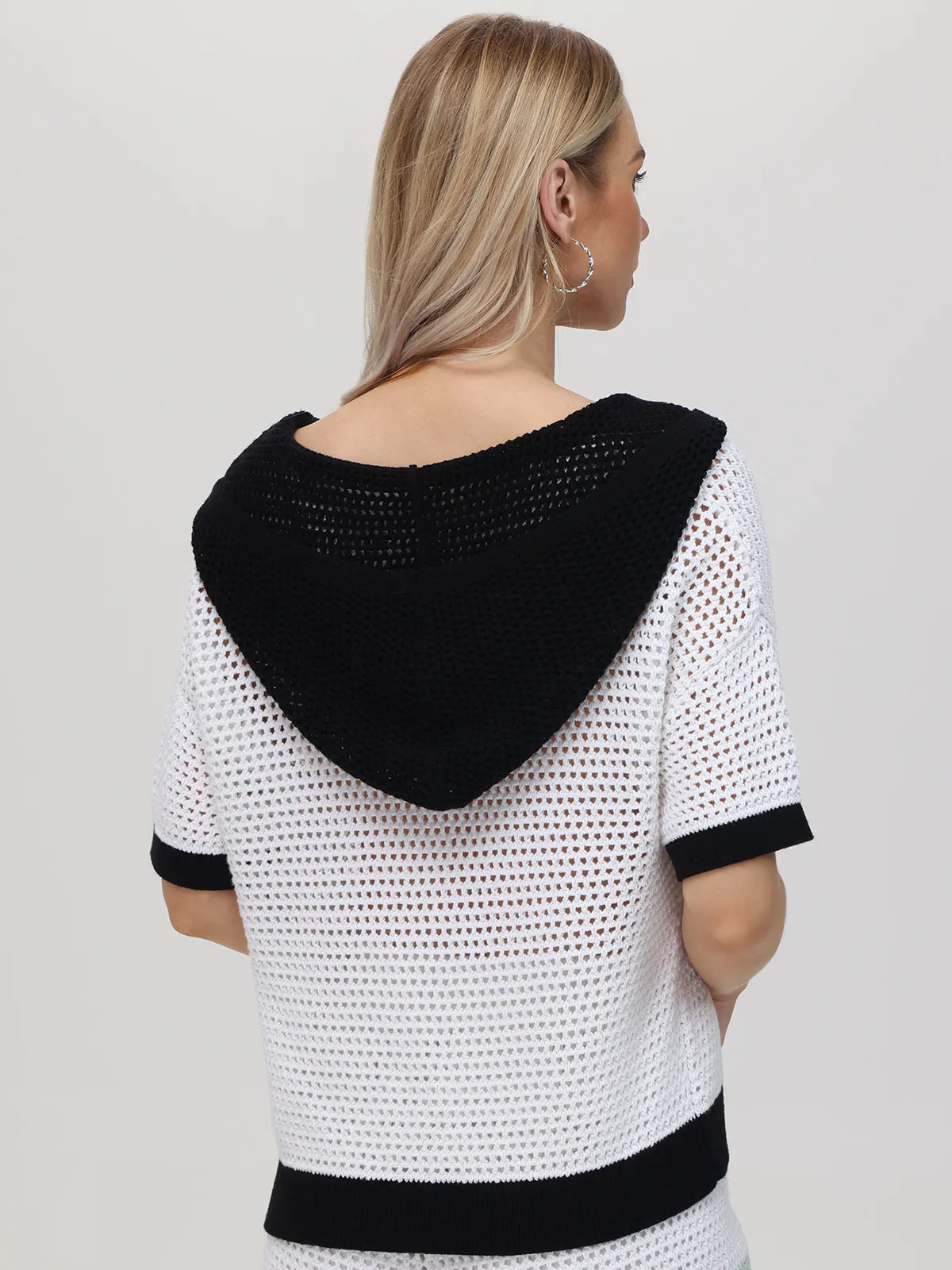 Elena: Crochet Colorblock Hoodie sold by 525 America product image thumbnail 2