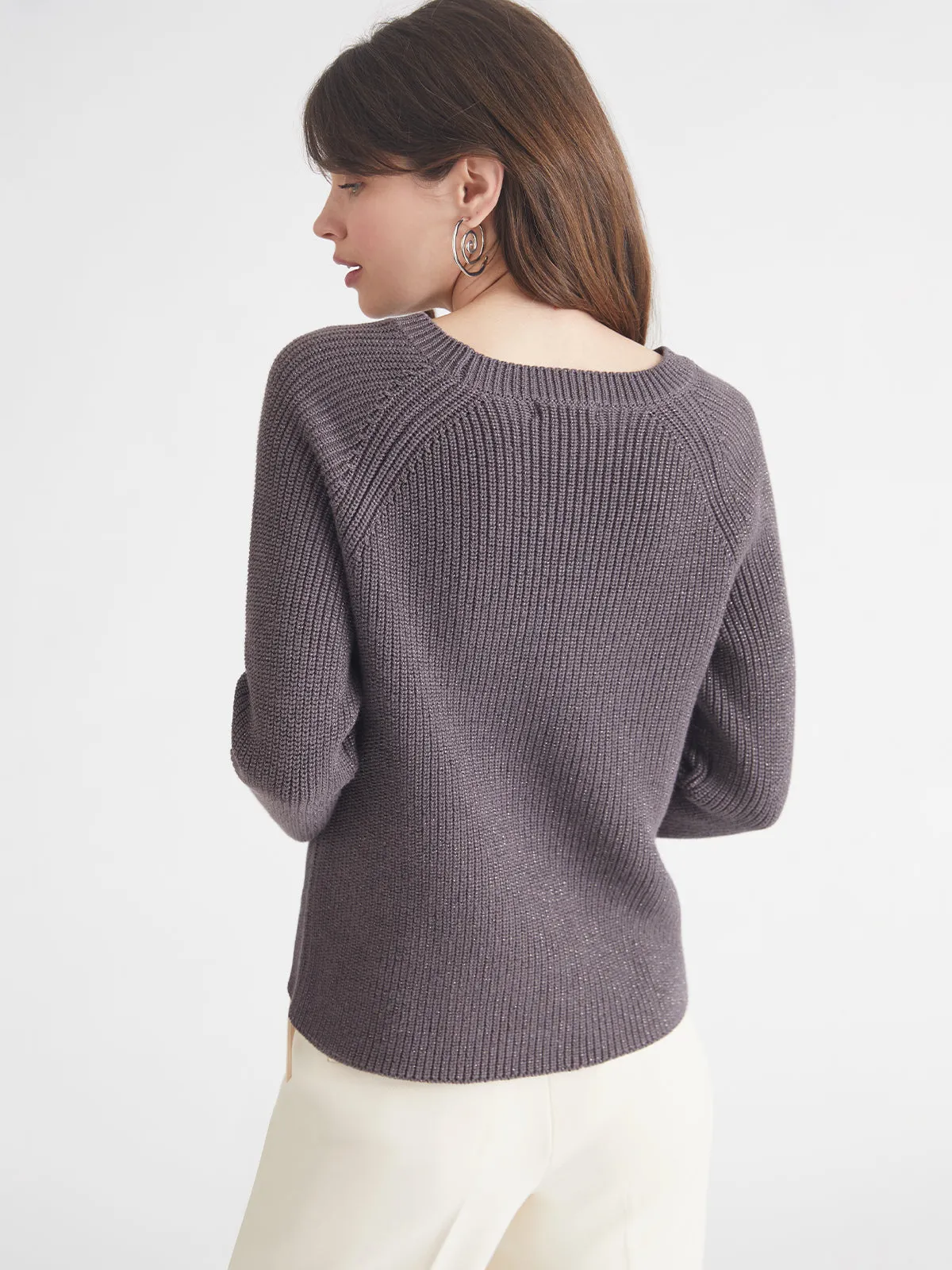 Jane: Metallic Creweneck Sweater sold by 525 America product image thumbnail 3