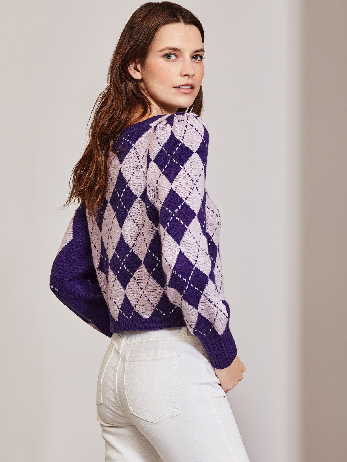 Mixed Argyle Cardigan sold by 525 America product image thumbnail 2