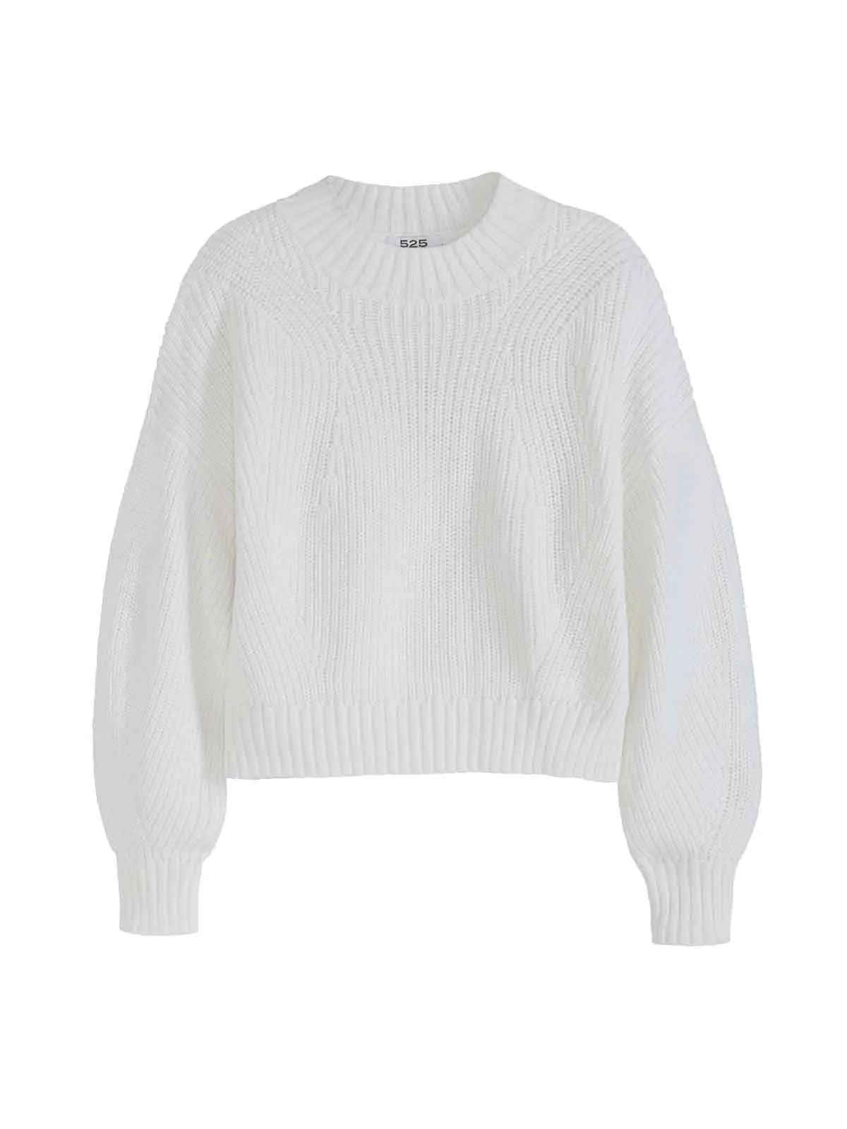 The Mia: 100% Cotton Transfer Stitch Cropped Sweater sold by 525 America product image thumbnail 5