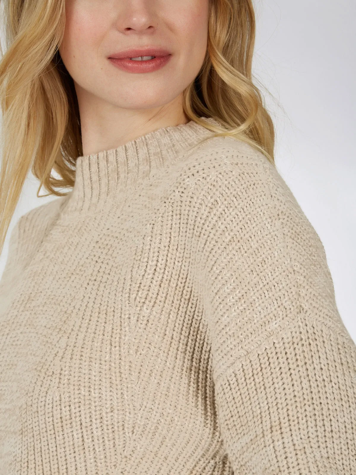 The Mia: 100% Cotton Transfer Stitch Cropped Sweater sold by 525 America product image thumbnail 3