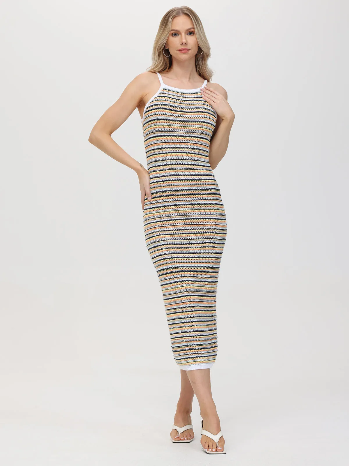 Scarlett: Crochet Stripe Midi Dress sold by 525 America product image thumbnail 4