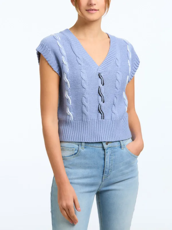 Color Cable Vest sold by 525 America
