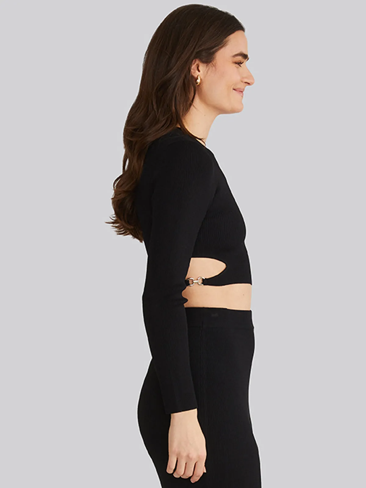 Alexia: Cropped Buckle Cutout Top sold by 525 America product image thumbnail 3