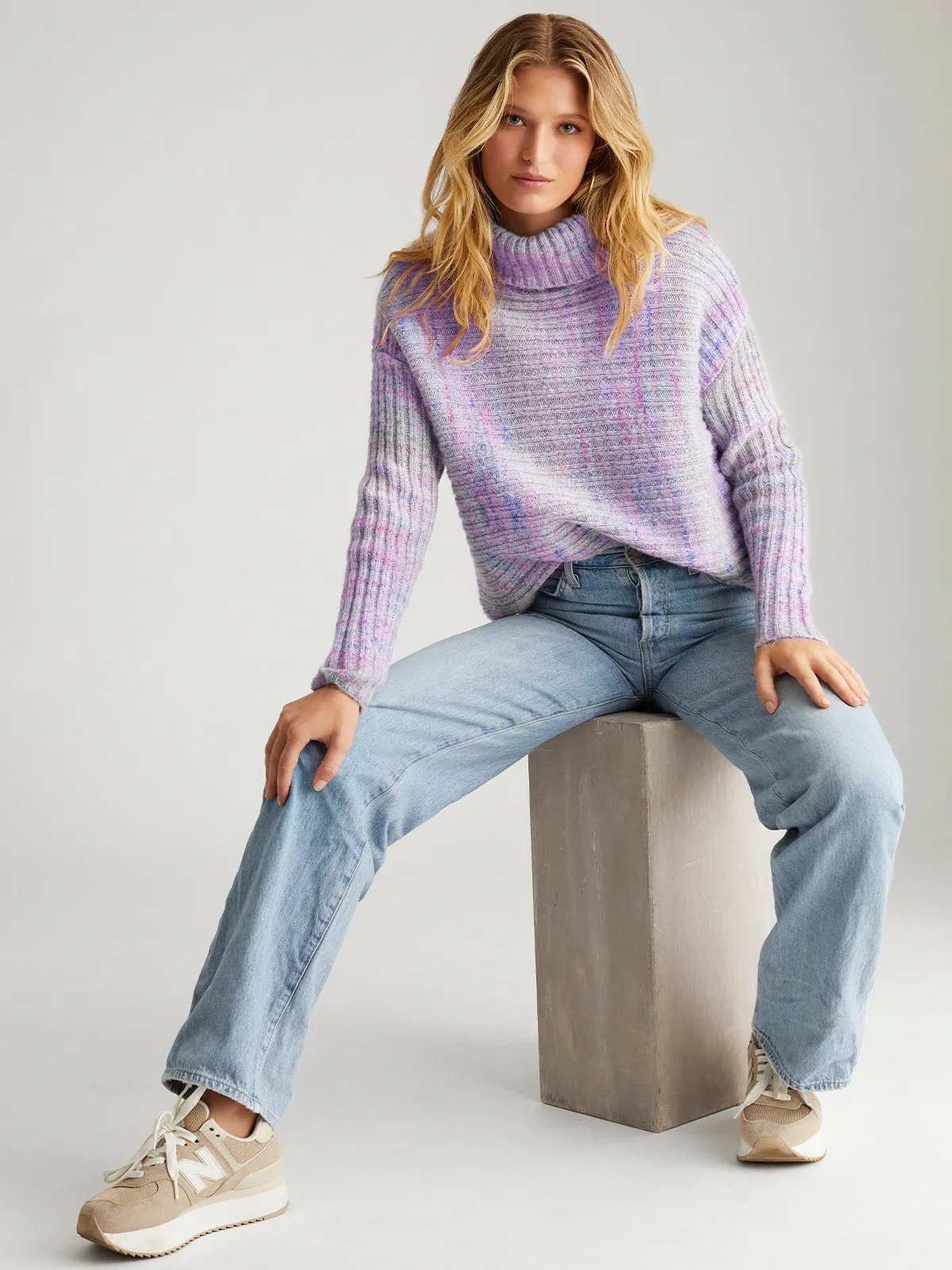 Lizzie: Space Dye Rib Turtleneck Pullover sold by 525 America product image thumbnail 4