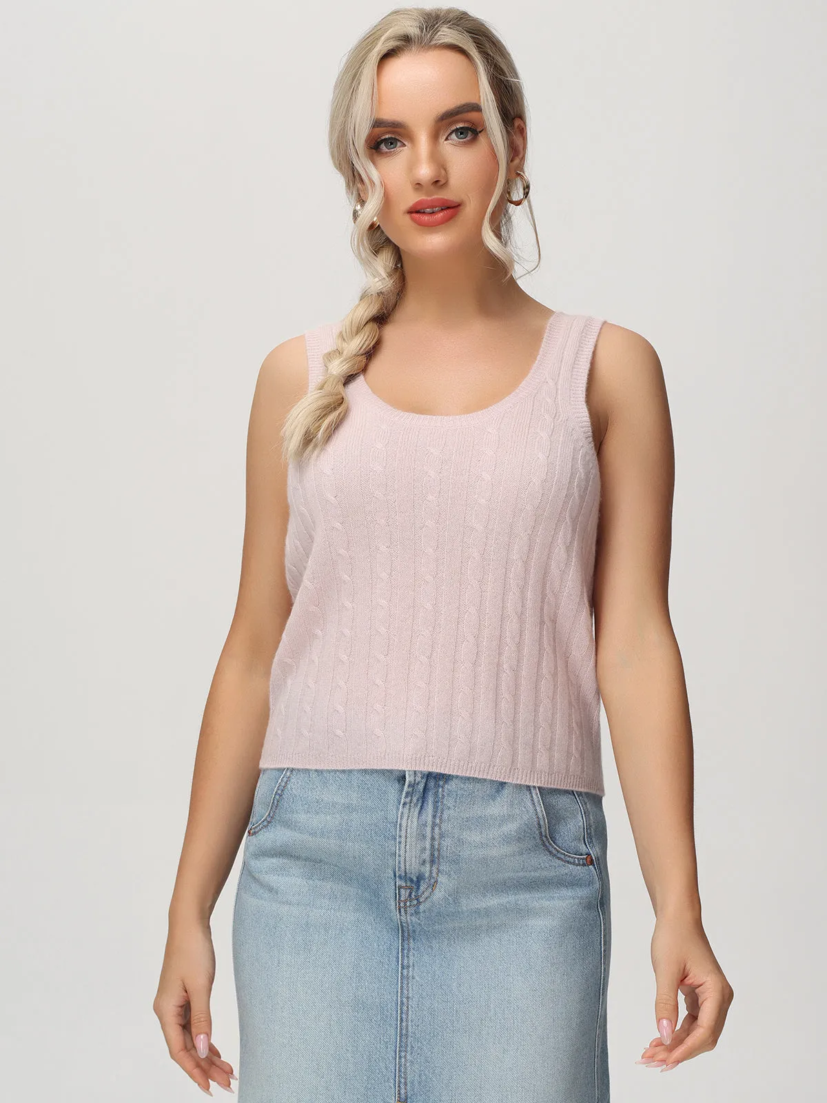 Cashmere Cable Crop Tank sold by 525 America