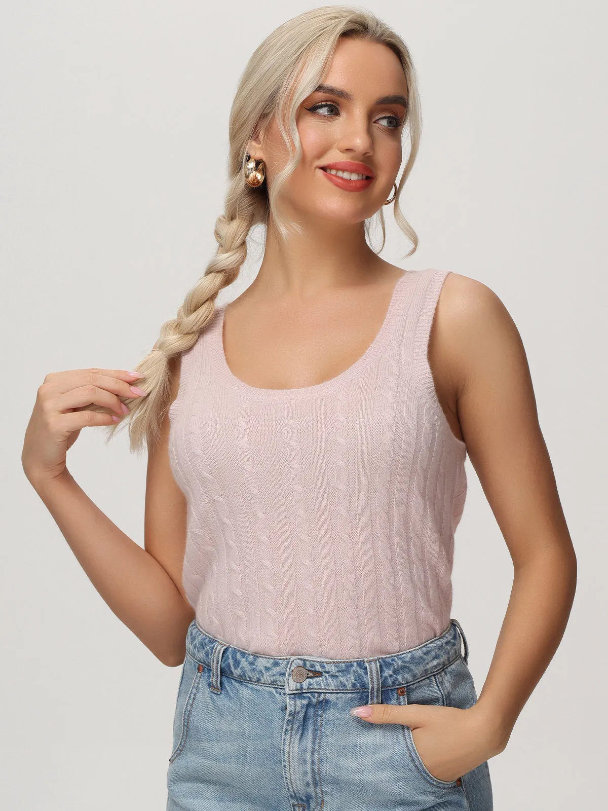 Cashmere Cable Crop Tank sold by 525 America product image thumbnail 3