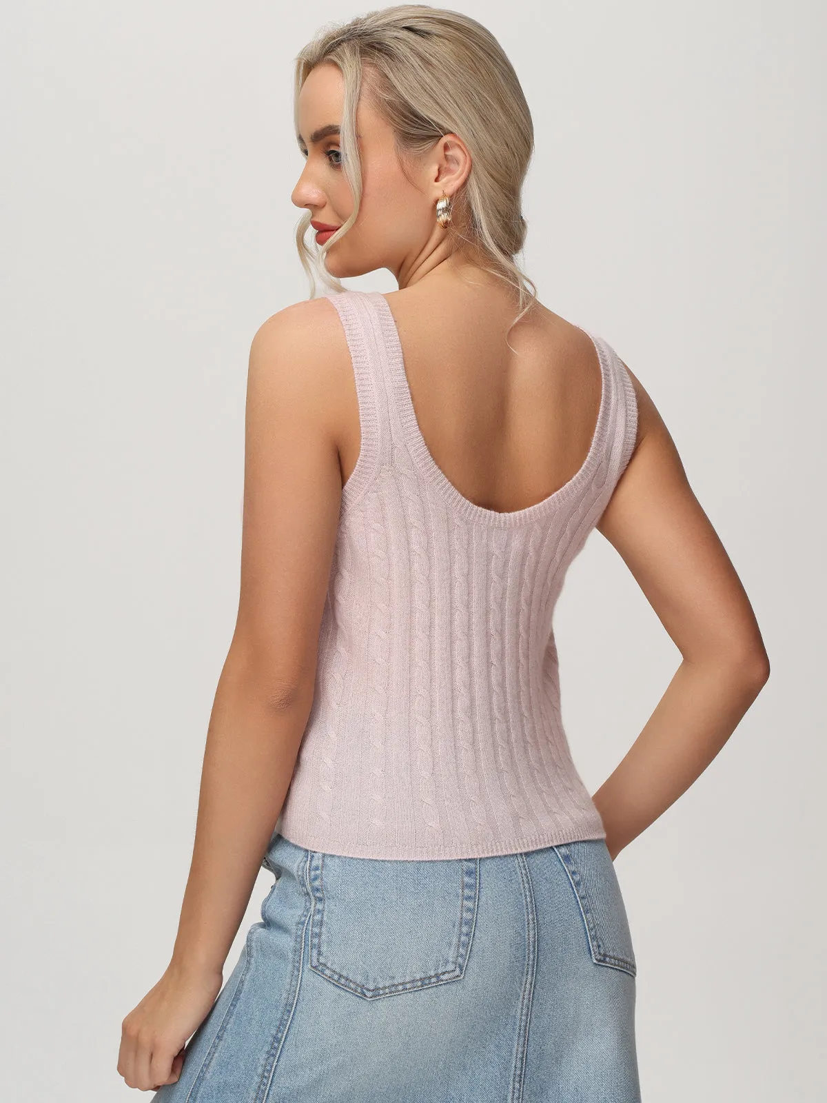 Cashmere Cable Crop Tank sold by 525 America product image thumbnail 2