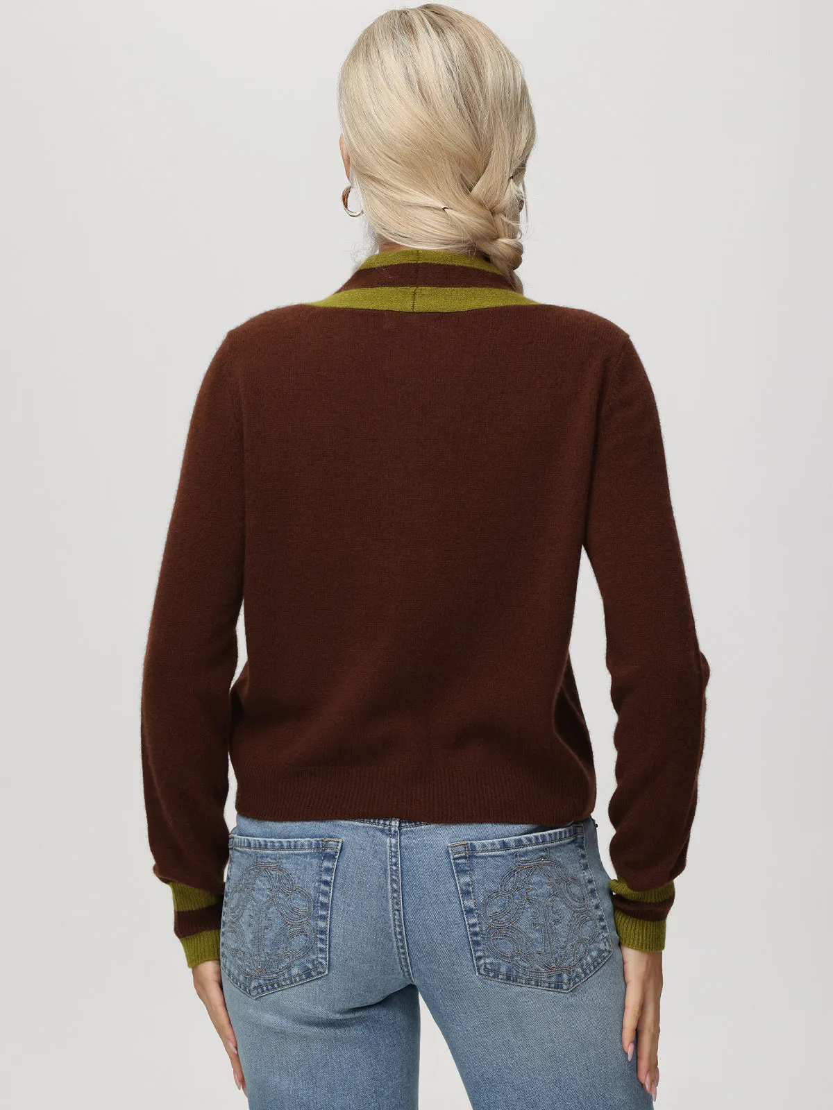 Cashmere Stripe Varsity Cardigan sold by 525 America product image thumbnail 5