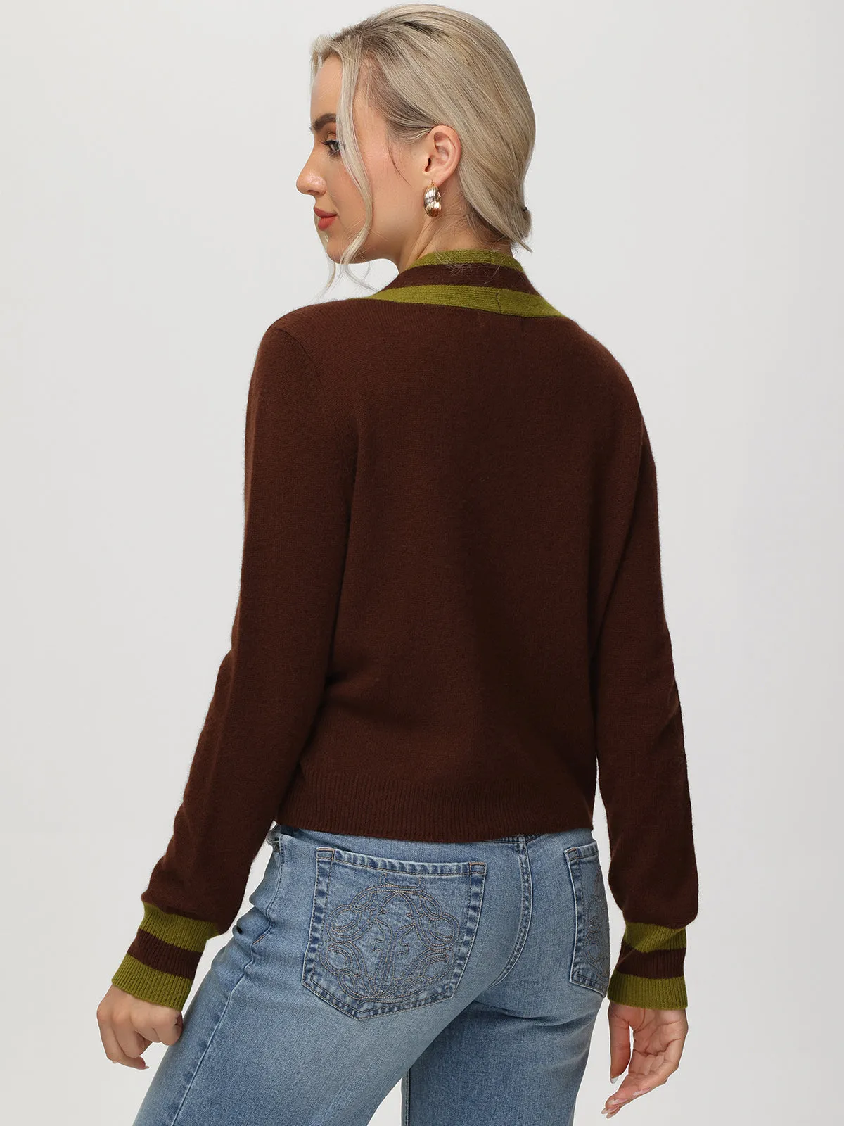 Cashmere Stripe Varsity Cardigan sold by 525 America product image thumbnail 4