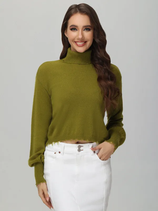 Cashmere Distressed Turtleneck made by 525 America