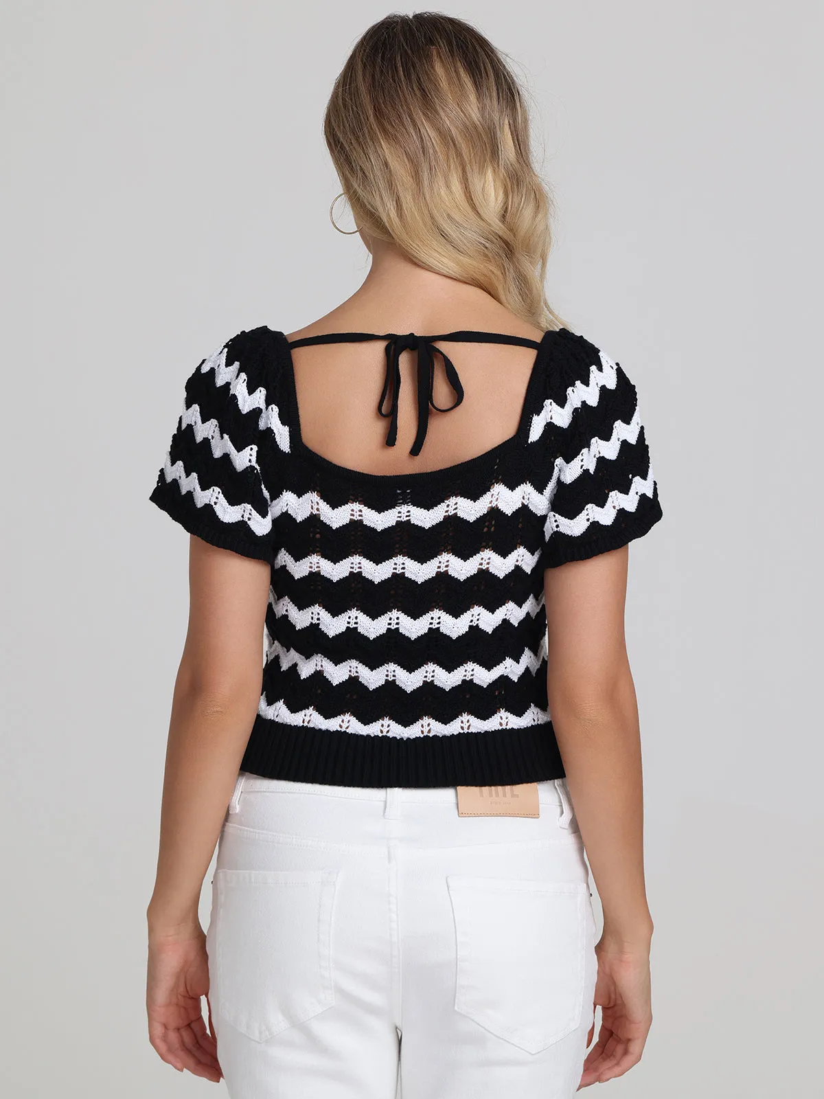 Kalli: Chevron Flutter Sleeve Top sold by 525 America product image thumbnail 3