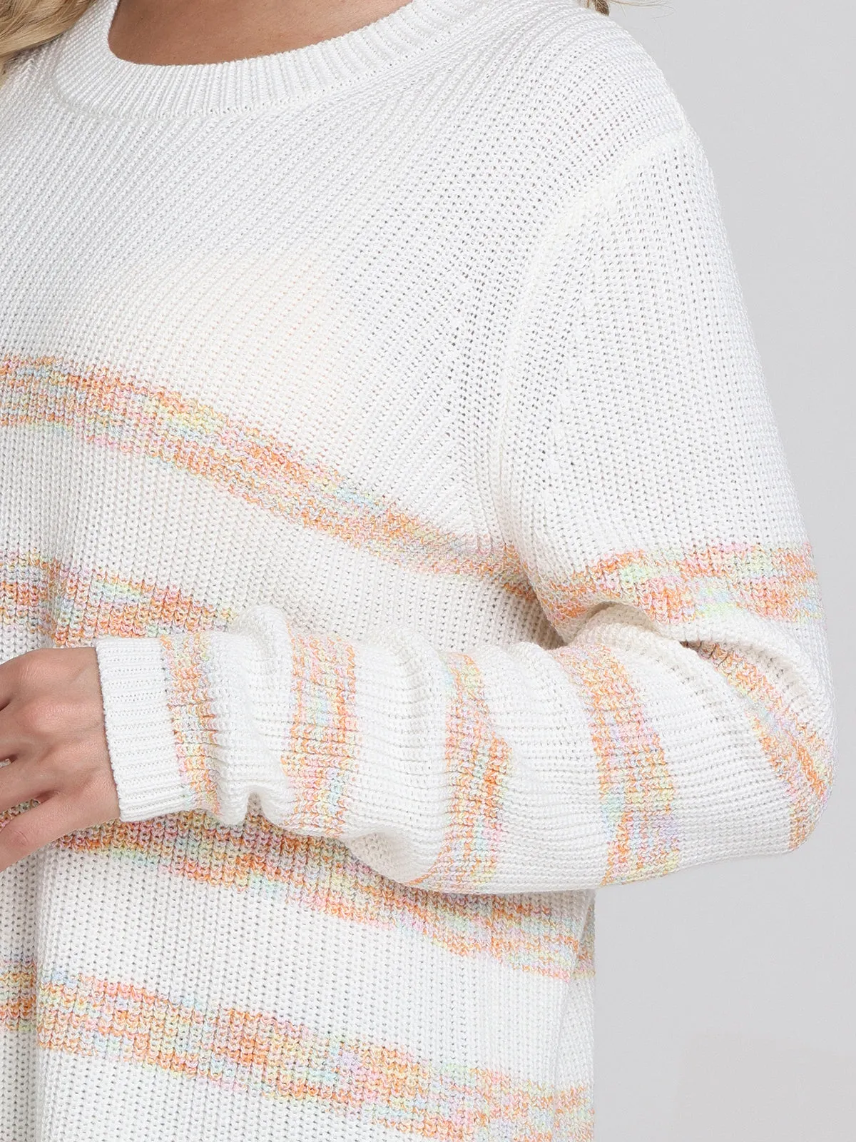 Emma: Stripe Crewneck Shaker Sweater sold by 525 America product image thumbnail 4