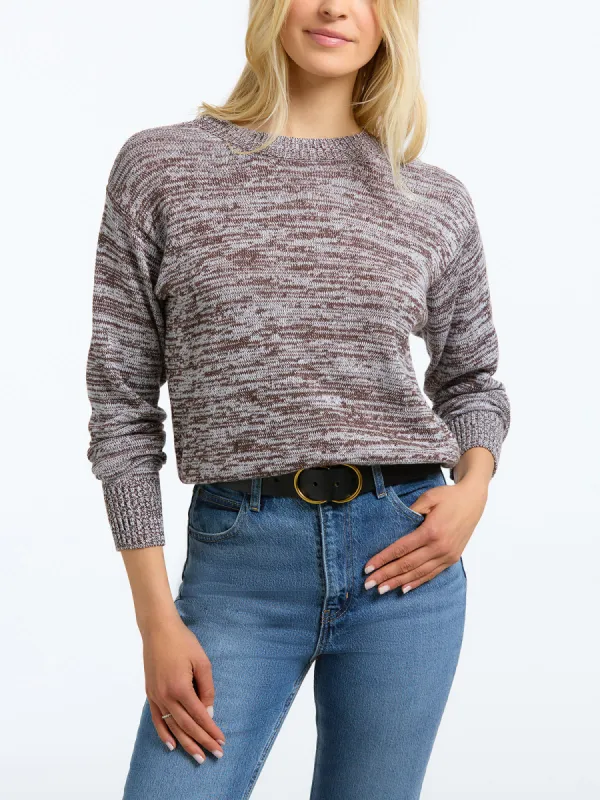 Ella: 100% Cotton Marled Cut Out Back Sweater sold by 525 America