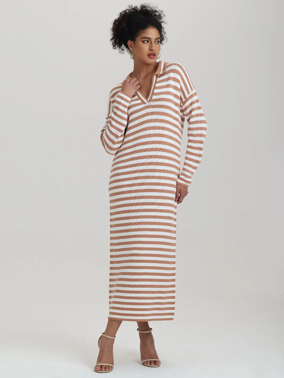 Raya: 100% Cotton Stripe Polo Cotton Dress sold by 525 America product image thumbnail 3