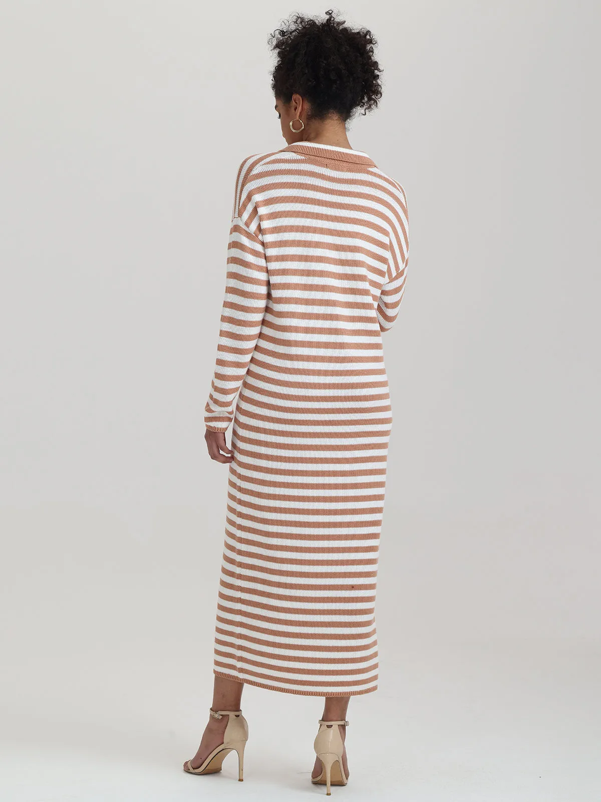 Raya: 100% Cotton Stripe Polo Cotton Dress sold by 525 America product image thumbnail 2