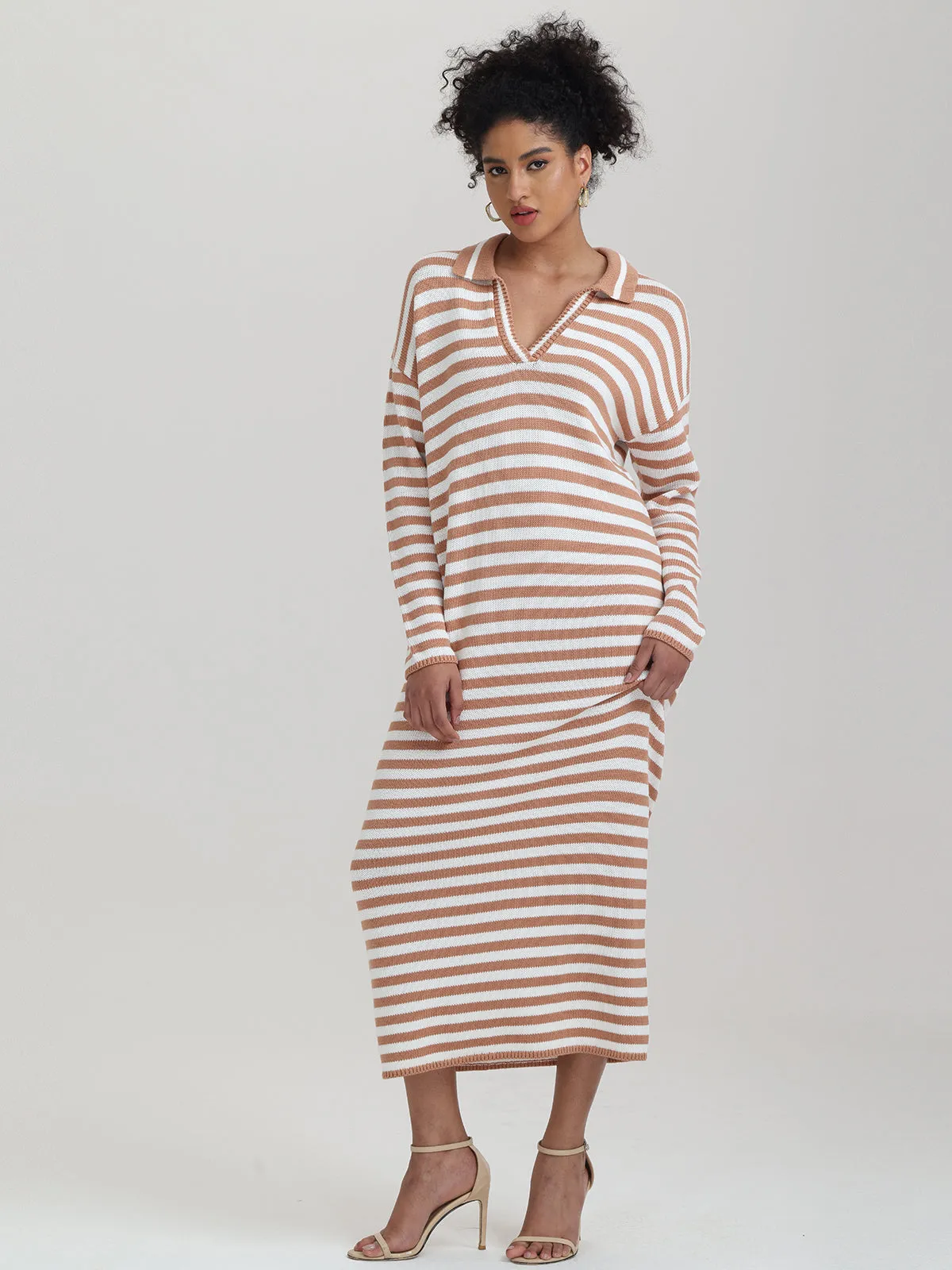 Raya: 100% Cotton Stripe Polo Cotton Dress sold by 525 America product image thumbnail 4