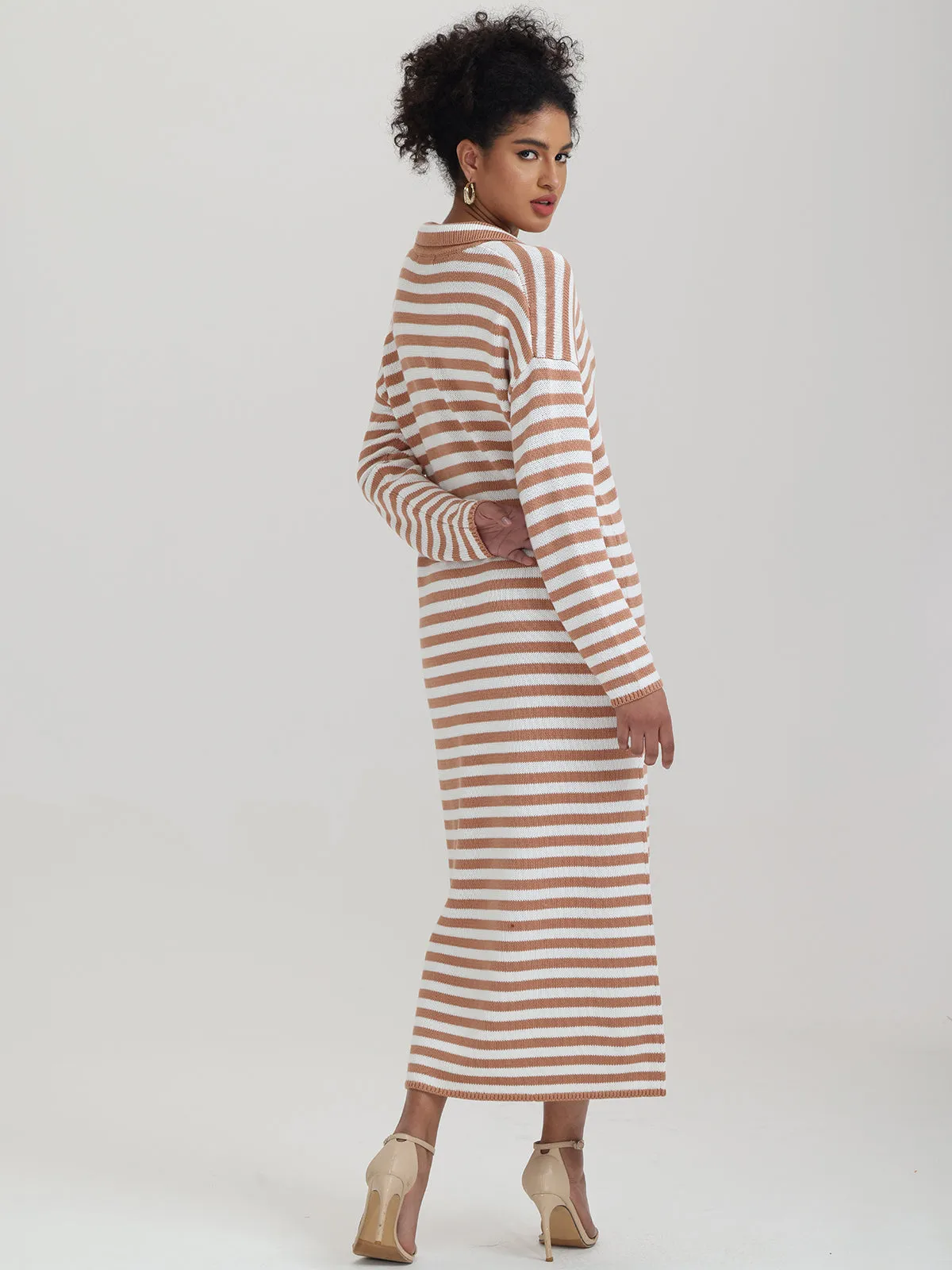Raya: 100% Cotton Stripe Polo Cotton Dress sold by 525 America product image thumbnail 5