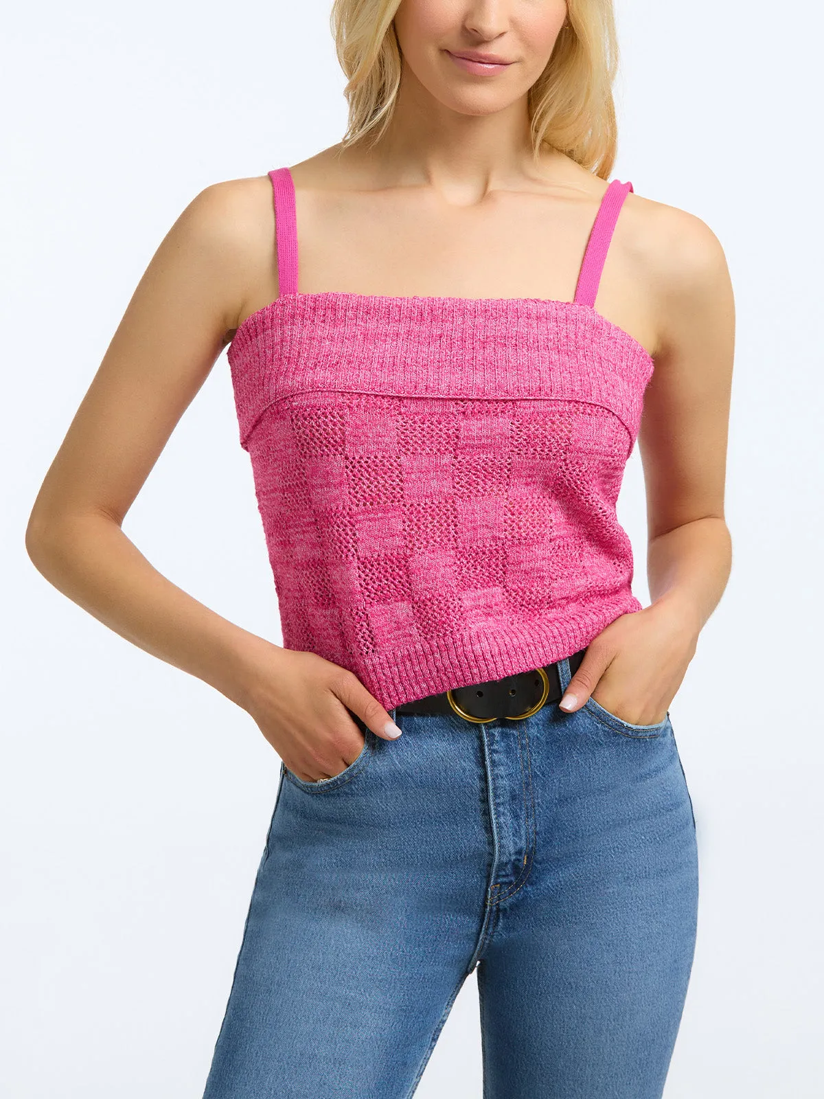 Lydia: Basket Weave Stitch Tank sold by 525 America