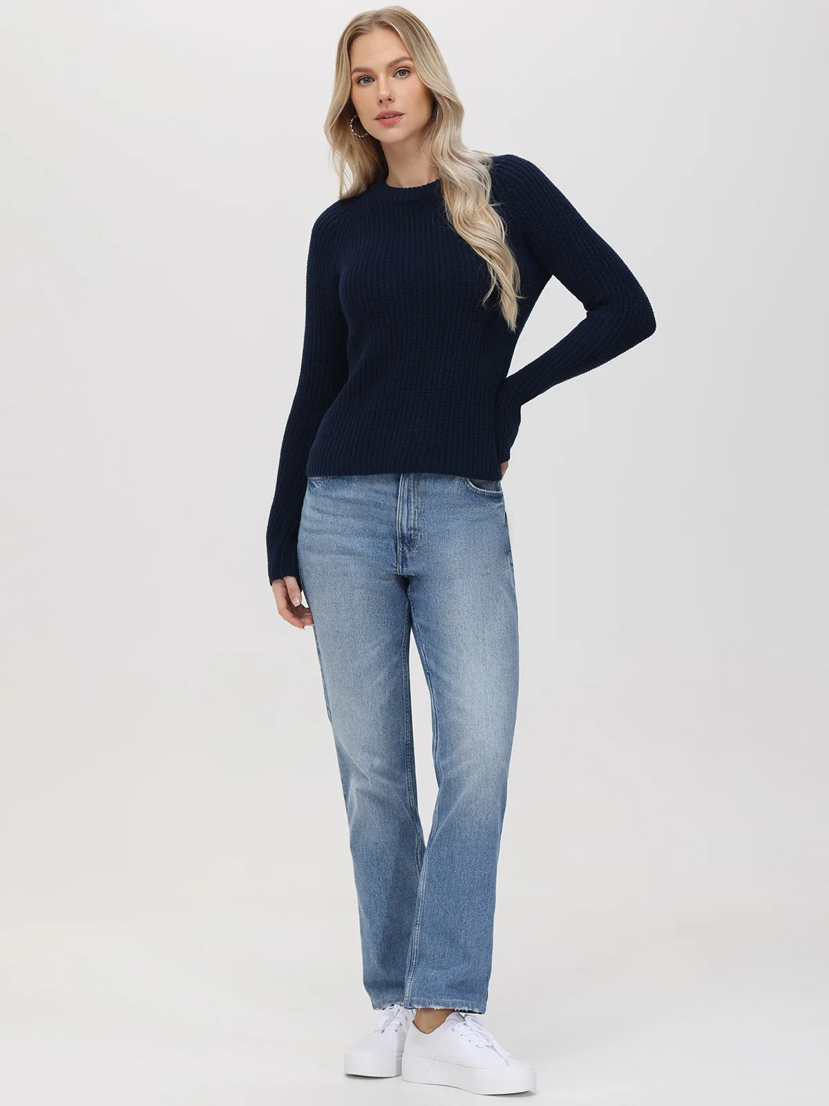 Jane: Cotton Shaker Stitch Raglan Sleeve Sweater sold by 525 America product image thumbnail 5