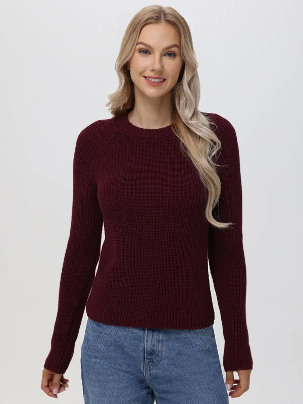 Jane: 100% Cotton Shaker Stitch Raglan Sleeve Sweater sold by 525 America