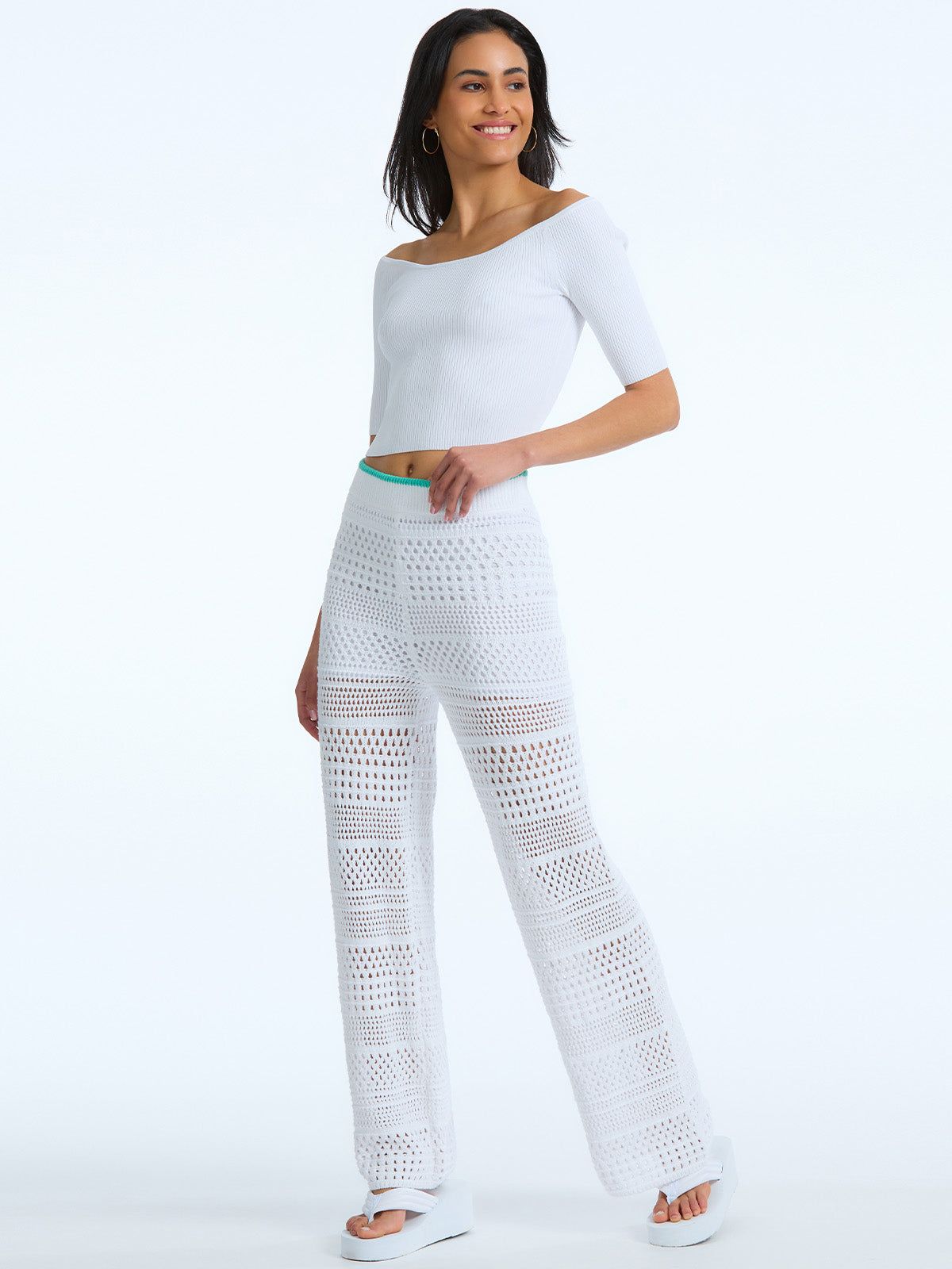 Rose: Crochet Wide Leg Pant sold by 525 America product image thumbnail 2