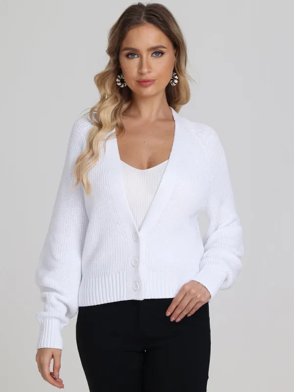 Rumi: Cotton Shaker Cardigan sold by 525 America