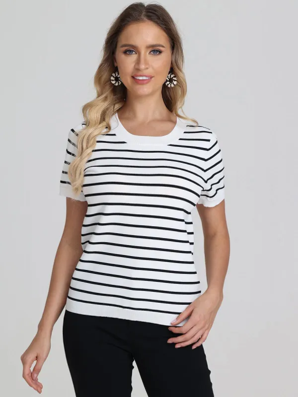 Vaida: Stripe Crewneck Pullover sold by 525 America