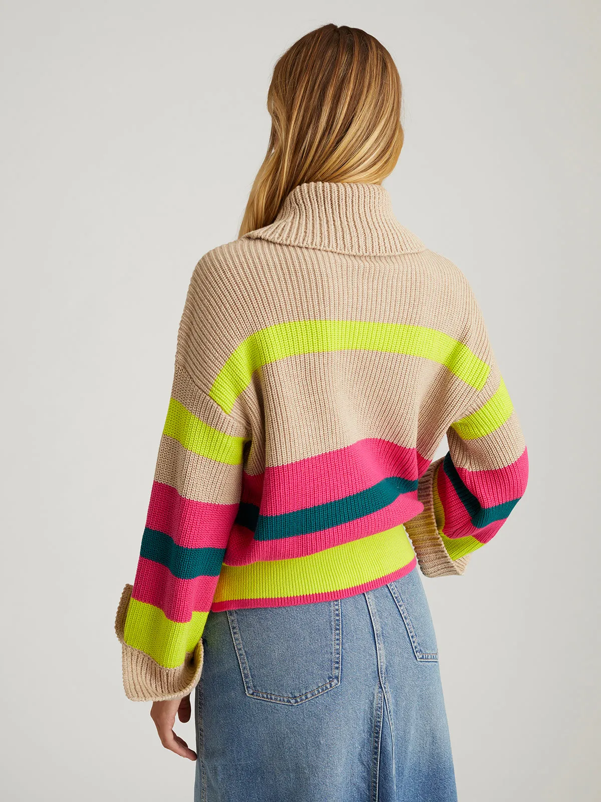Giana: Stripe Turtleneck Pullover Sweater sold by 525 America product image thumbnail 3