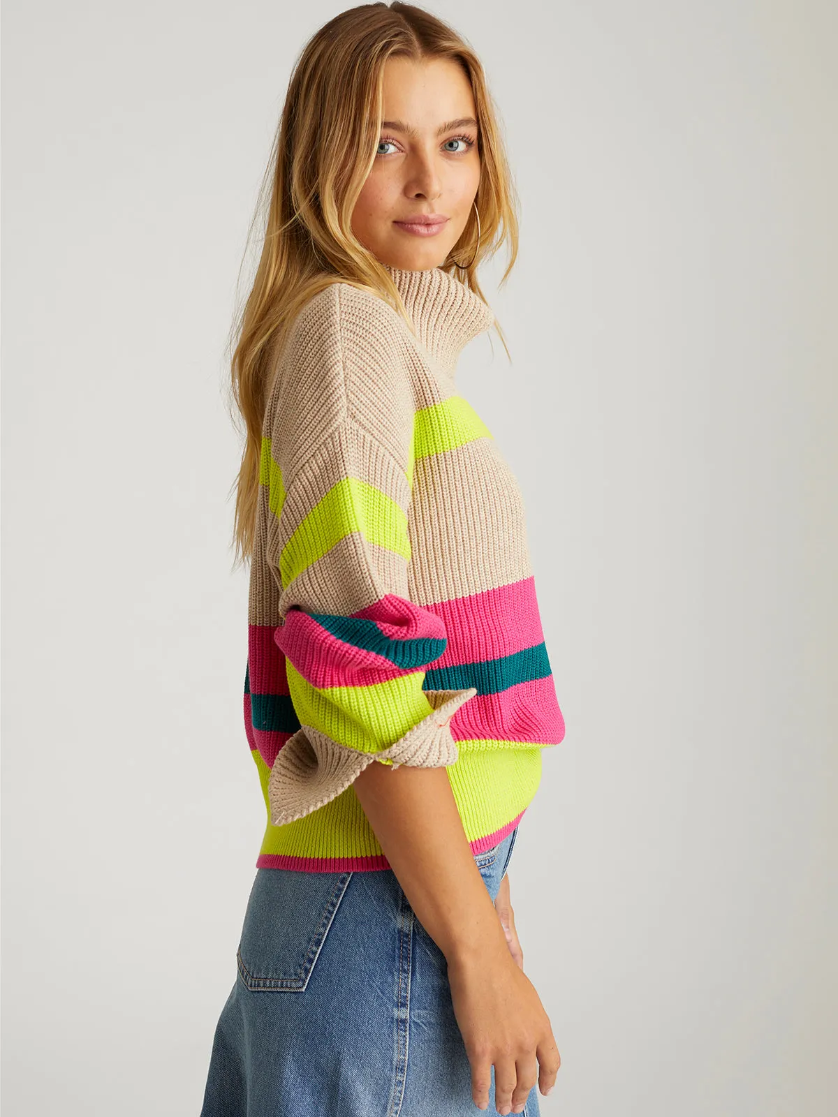 Giana: Stripe Turtleneck Pullover Sweater sold by 525 America product image thumbnail 2