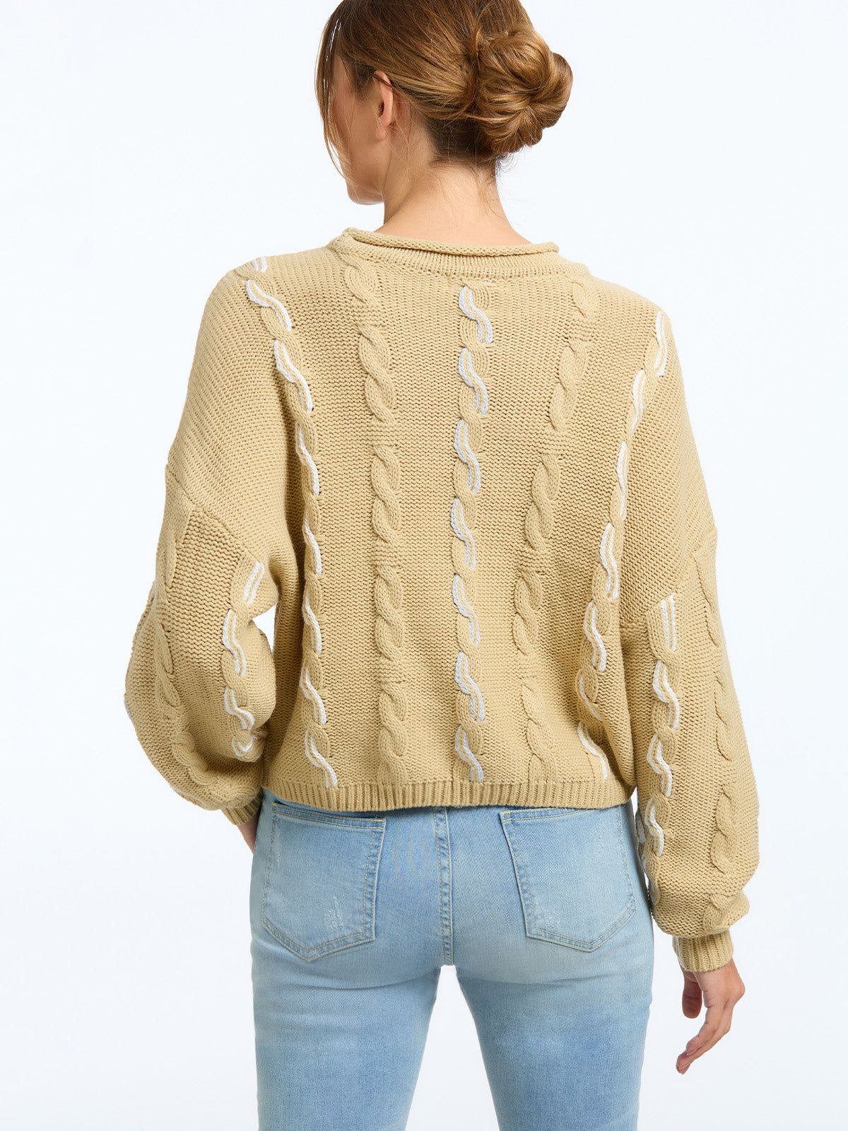 Color Cable Pullover sold by 525 America product image thumbnail 3