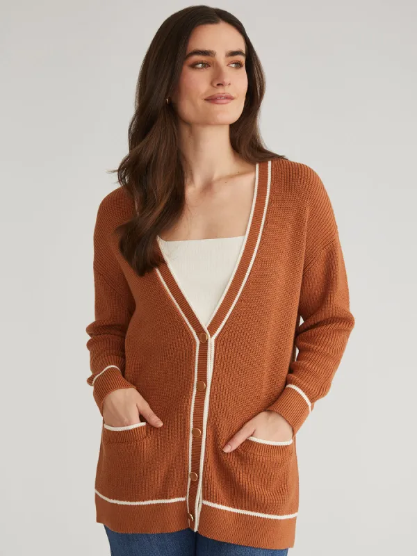 Emma: Tipped Oversized Cardigan sold by 525 America