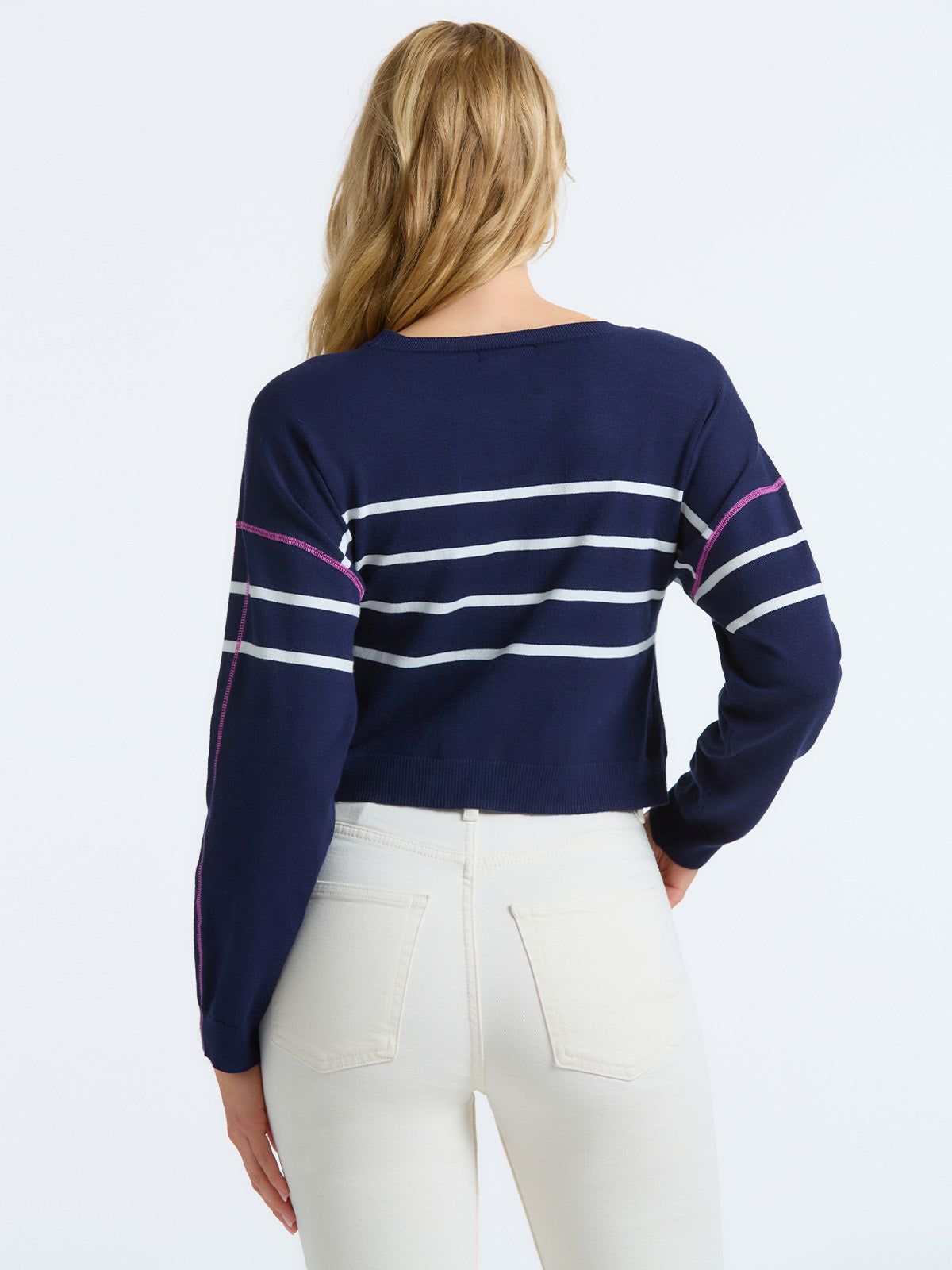 Exposed Cover Stitch Stripe Pullover sold by 525 America product image thumbnail 4