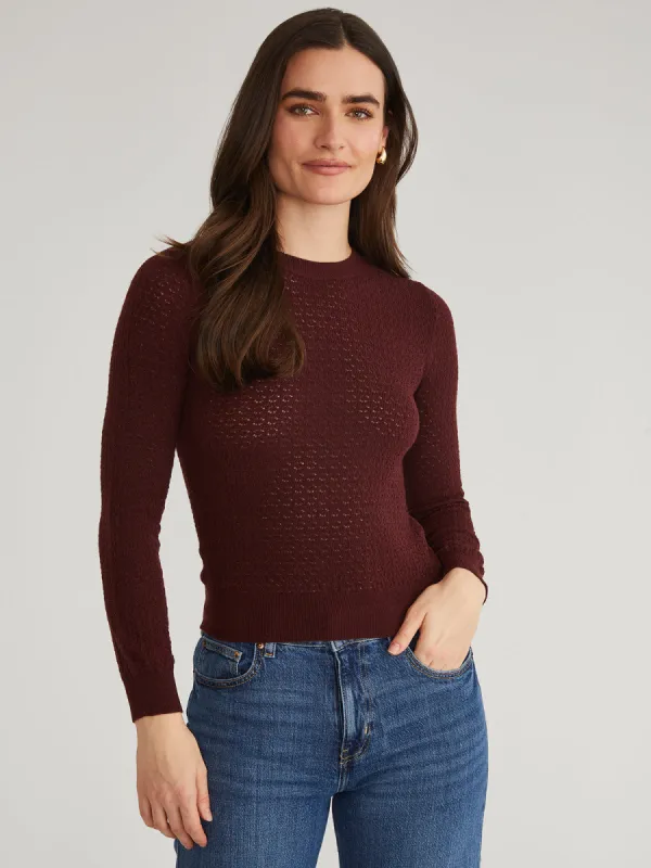 Holly: Pointelle Crewneck Pullover sold by 525 America