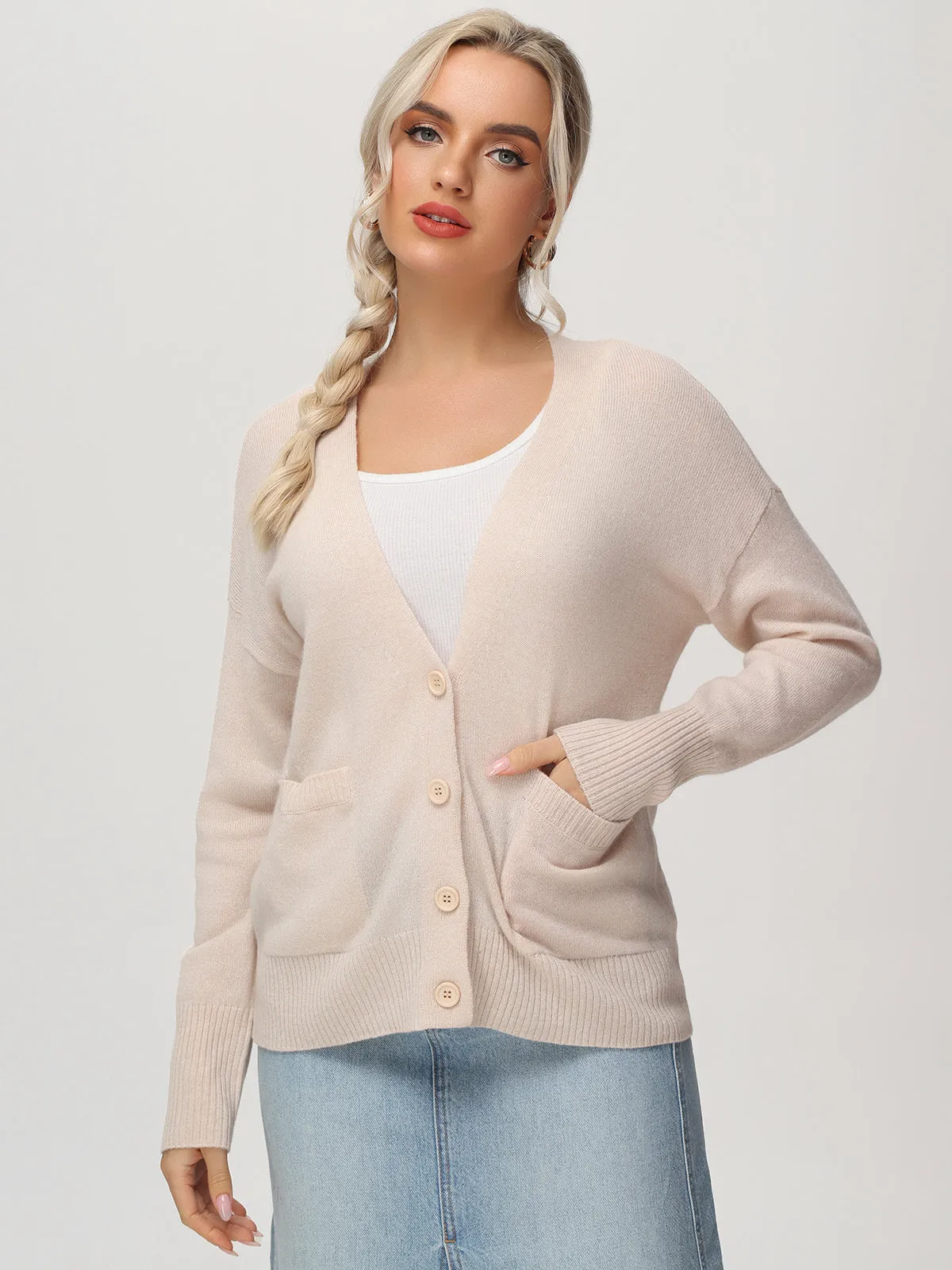 Cashmere Relaxed Pocket Cardigan sold by 525 America product image thumbnail 2
