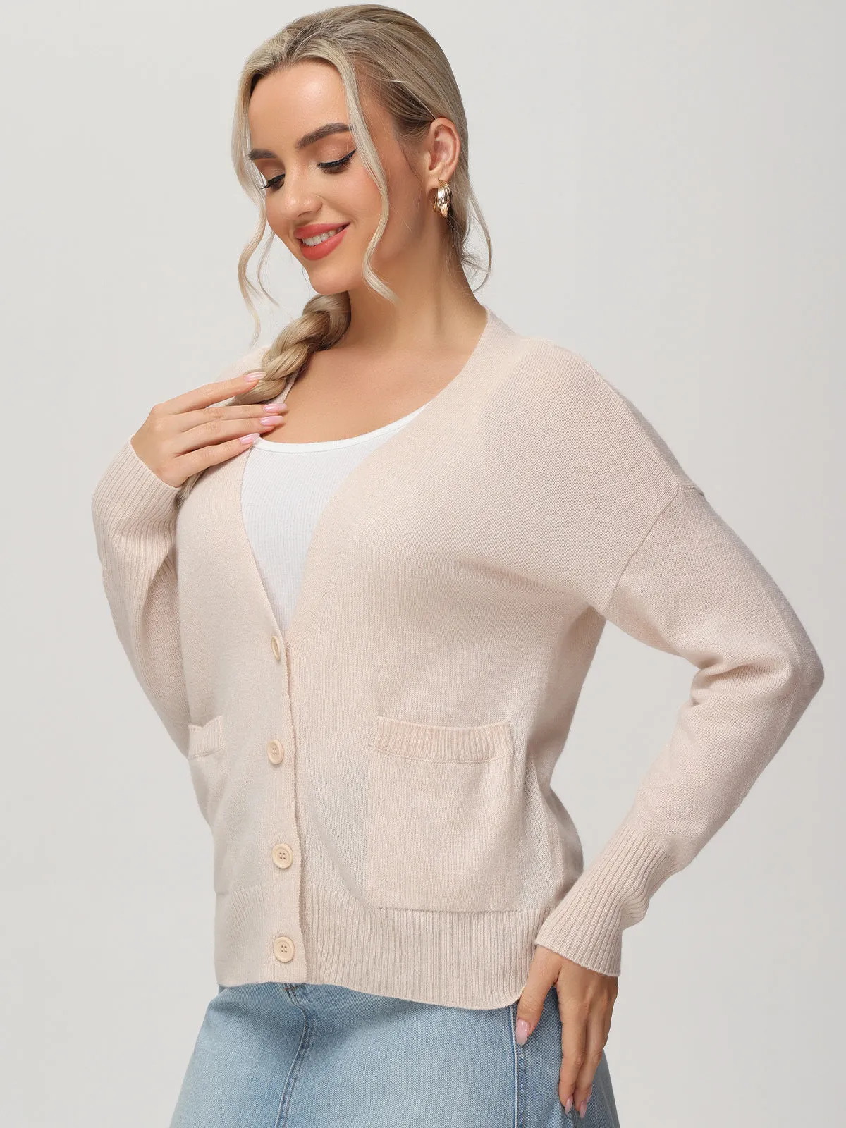 Cashmere Relaxed Pocket Cardigan sold by 525 America product image thumbnail 3