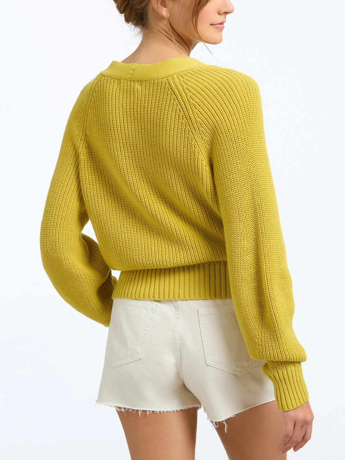 Rumi: 100% Cotton V-Neck Cardigan sold by 525 America product image thumbnail 2