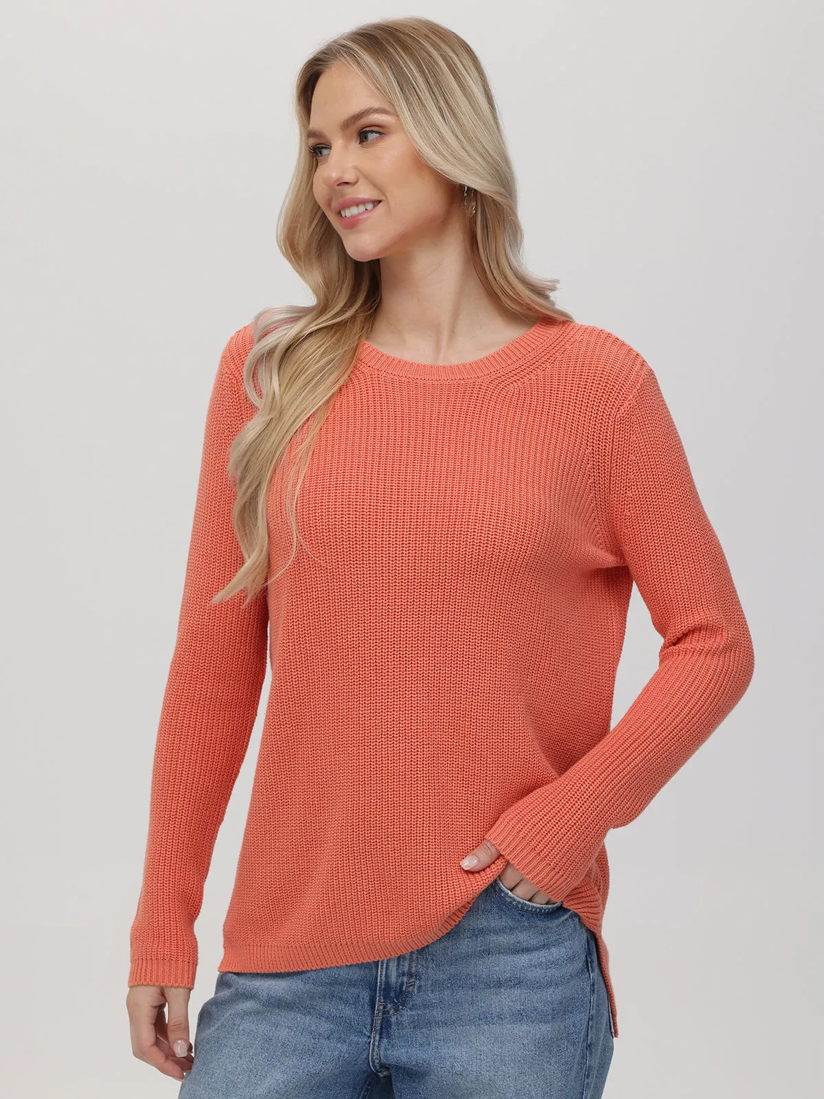 The Emma: Crewneck Shaker Stitch Sweater sold by 525 America product image thumbnail 2