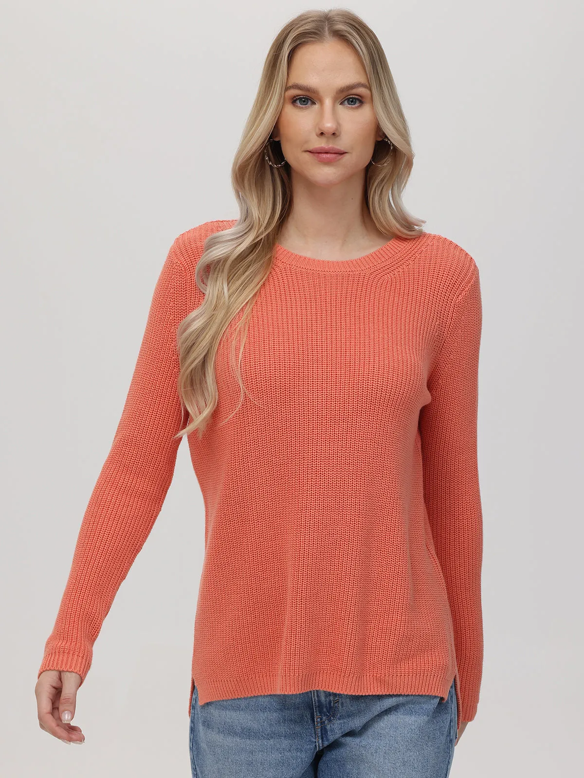 The Emma: Crewneck Shaker Stitch Sweater sold by 525 America
