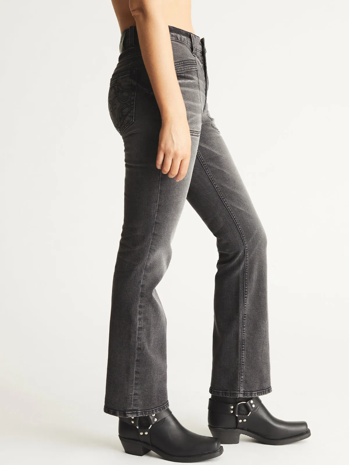 Embroidered-Pocket Bootcut Jeans sold by 525 America product image thumbnail 3