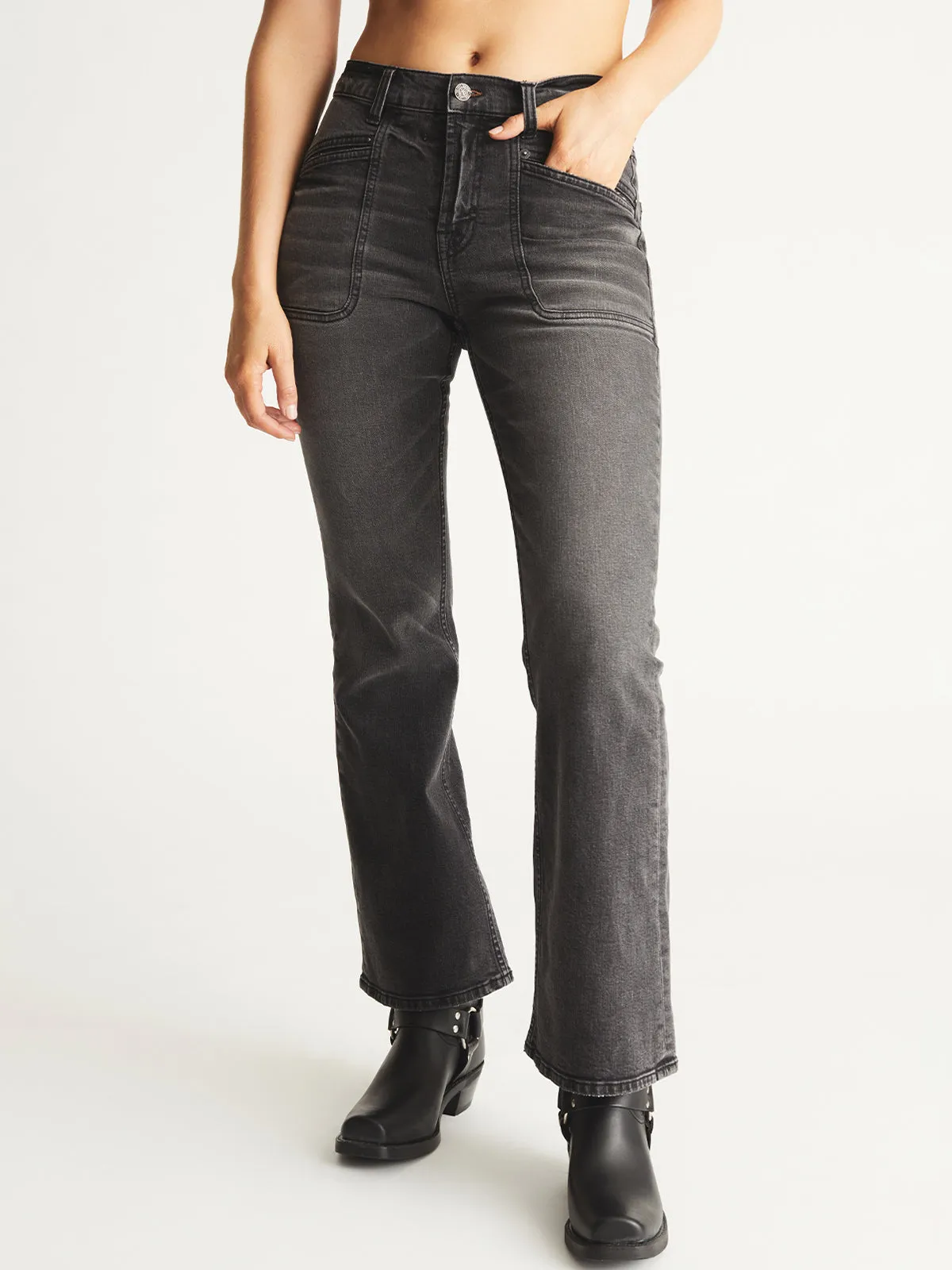 Embroidered-Pocket Bootcut Jeans sold by 525 America