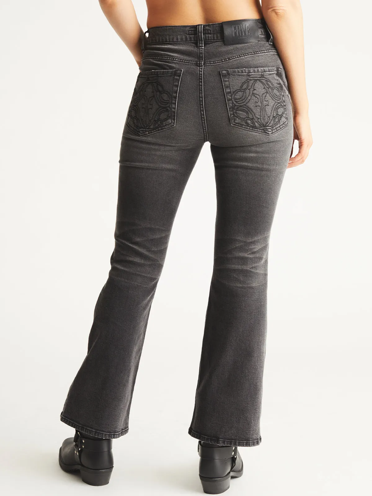 Embroidered-Pocket Bootcut Jeans sold by 525 America product image thumbnail 2