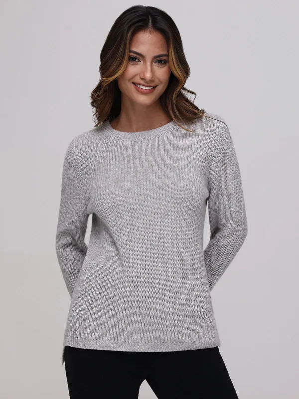 Emma: Cashmere Crewneck Shaker Stitch Sweater sold by 525 America