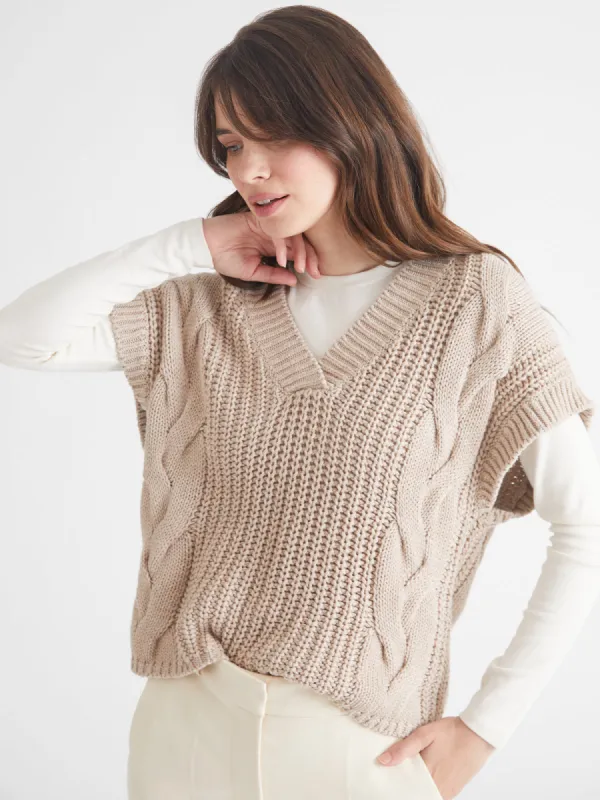 Mara: 100% Cotton Cable Vest sold by 525 America