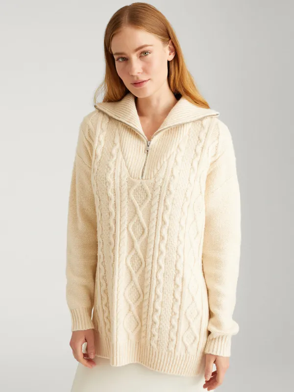 Golli: Cable Half-Zip Sweater sold by 525 America
