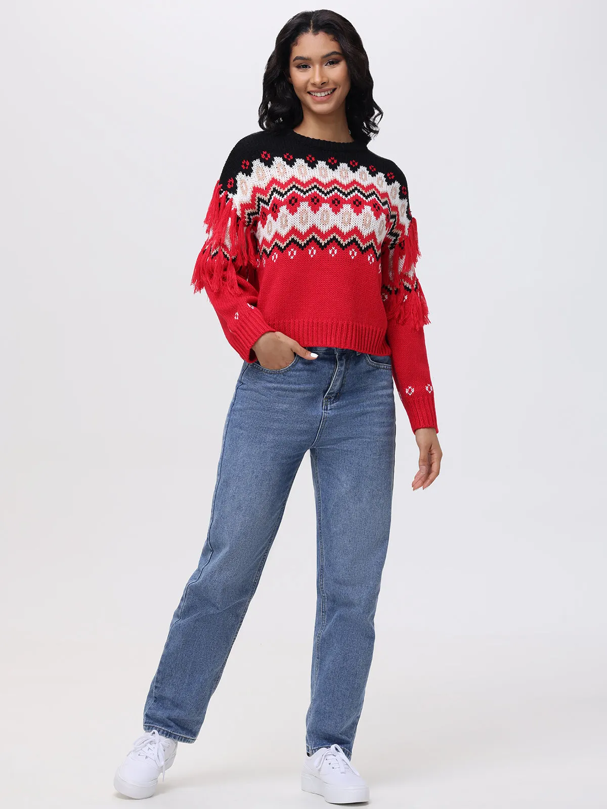Margaret: Fringe Fair Isle Sweater sold by 525 America product image thumbnail 5
